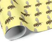 Cadeau Papier d'enveloppement d'abeilles (Coin rond)