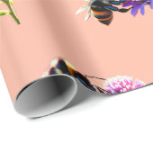 Cadeau Papier d'enveloppement d'abeilles (Coin rond)