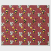 Cadeau Papier d'enveloppement d'abeilles (Plat)