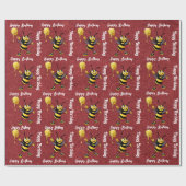 Cadeau Papier d'enveloppement d'abeilles (Plat)