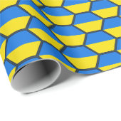 Cadeau Papier d'enveloppement d'abeilles à drapeau ukrain (Coin rond)