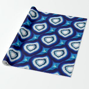 Cadeau Papier d'enveloppement d'Agate Bleu Cobalt
