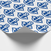 Cadeau Papier d'enveloppement d'Ancres bleu blanc et bleu (Coin)