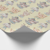 Cadeau Papier d'enveloppement d'animaux adorables (Coin)