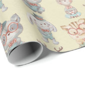 Cadeau Papier d'enveloppement d'animaux adorables (Coin rond)