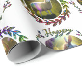 Cadeau Papier d'enveloppement d'animaux de Pâques (Coin rond)