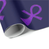 Cadeau Papier d'enveloppement d'Ankh violet (Coin rond)