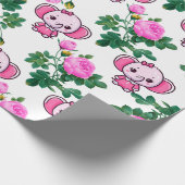 Cadeau Papier d'enveloppement d'anniversaire à l'éléphant (Coin)