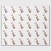 Cadeau Papier d'enveloppement d'anniversaire de ballons d (Plat)