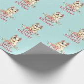 Cadeau Papier d'enveloppement d'anniversaire de chat mign (Coin)