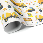 Cadeau Papier d'enveloppement d'anniversaire de construct (Coin rond)