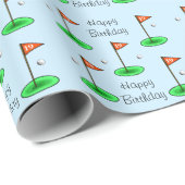 Cadeau Papier d'enveloppement d'anniversaire du golf 19th (Coin rond)