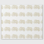 Cadeau Papier d'enveloppement d'anniversaire Gold (Plat)