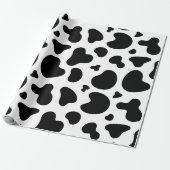 Cadeau Papier d'enveloppement d'anniversaire noir et blan (Déroulé)