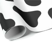 Cadeau Papier d'enveloppement d'anniversaire noir et blan (Coin rond)