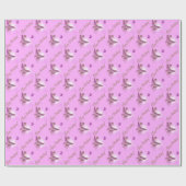 Cadeau Papier d'enveloppement d'anniversaire rose violet (Plat)