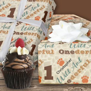 Cadeau Papier D'Enveloppement D'Anniversaire Sauvage Et O