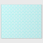 Cadeau Papier d'enveloppement d'aquamarine et de Damas bl (Plat)