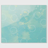 Cadeau Papier d'enveloppement d'aquarelle bleu Aqua (Plat)