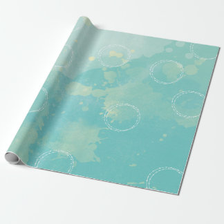 Cadeau Papier d'enveloppement d'aquarelle bleu Aqua