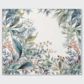 Cadeau Papier d'enveloppement d'aquarelle de feuillage ve (Plat)