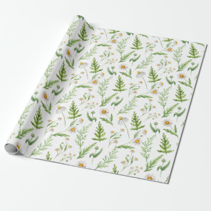 Cadeau Papier d'enveloppement d'aquarelle fleur sauvage e