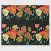 Cadeau Papier d'enveloppement d'aquarelle orange et noir (Plat)