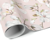 Cadeau Papier d'enveloppement d'aquarelle rose (Coin rond)