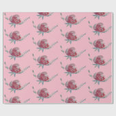 Cadeau Papier d'enveloppement d'aquarelle rose (Plat)