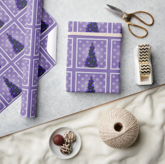 Cadeau Papier d'enveloppement d'arbre de Noël mauve (Artisanat)