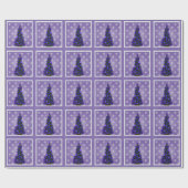 Cadeau Papier d'enveloppement d'arbre de Noël mauve (Plat)