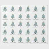Cadeau Papier d'enveloppement d'arbre de Noël mignon (Plat)