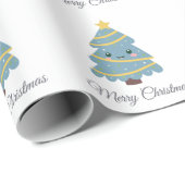 Cadeau Papier d'enveloppement d'arbre de Noël mignon (Coin rond)