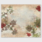 Cadeau Papier d'enveloppement d'arbre de Noël Vintage (Plat)