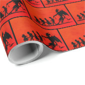 Cadeau Papier d'enveloppement d'art Krampus (Coin rond)