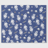 Cadeau Papier d'enveloppement d'astronautes (Plat)