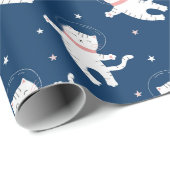 Cadeau Papier d'enveloppement d'astronautes animaux (Coin rond)