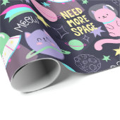 Cadeau Papier d'enveloppement d'astronautes animaux (Coin rond)