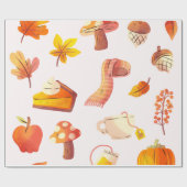 Cadeau Papier d'enveloppement d'automne confortable (Plat)