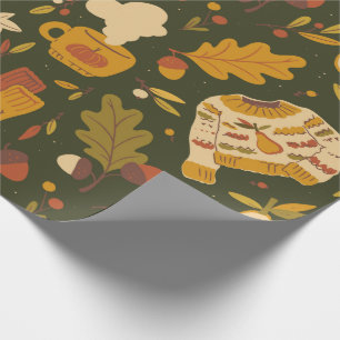 Cadeau Papier d'enveloppement d'automne confortable