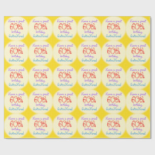 Cadeau Papier d'enveloppement de 60e anniversaire
