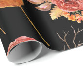 Cadeau Papier d'enveloppement de automne floral (Coin rond)
