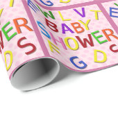 Cadeau Papier d'enveloppement de Baby shower à points de  (Coin rond)