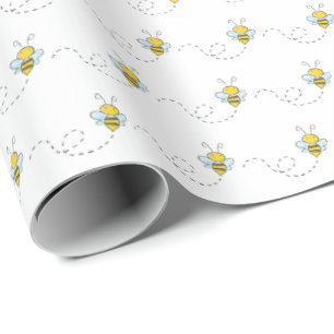 Cadeau Papier d'enveloppement de Baby shower d'abeille mi