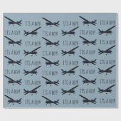 Cadeau Papier d'enveloppement de Baby shower d'avion (Plat)