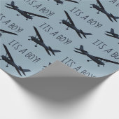 Cadeau Papier d'enveloppement de Baby shower d'avion (Coin)