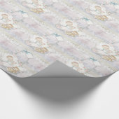 Cadeau Papier d'enveloppement de Baby shower Pastel vinta (Coin)