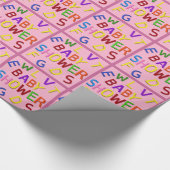 Cadeau Papier d'enveloppement de Baby shower rose (Coin)