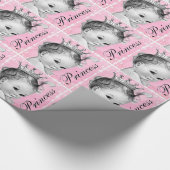 Cadeau Papier d'enveloppement de Baby shower rose princes (Coin)
