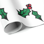Cadeau Papier d'enveloppement de baies Holly (Coin rond)